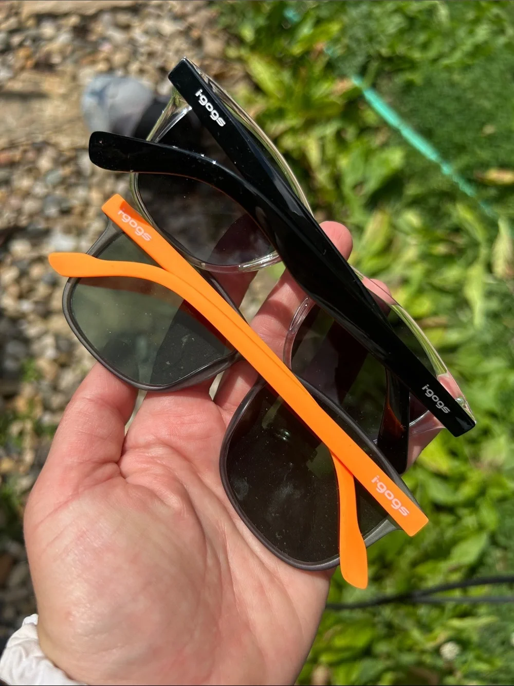 i-gogs Kids Sunglasses - Two Pair - Clear Frame & Orange Frame Mirrored Lenses